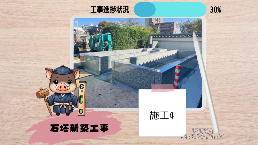 【刈谷市 御寺院様 石塔新築工事～施工4～】お施主様ID:ji01s