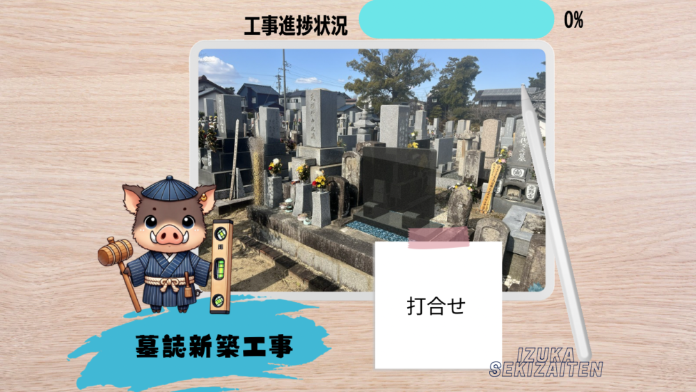 【東浦町　昭和24年建立石塔 墓誌新築工事～打合せ～】お施主様ID:gi01r