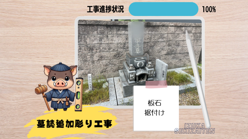 【刈谷市 墓誌新築工事～板石の据付け～】お施主様ID:ii02b