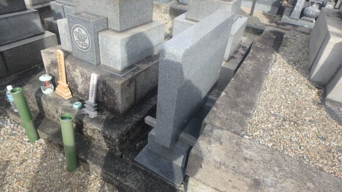 【刈谷市 昭和5年建立８寸角石塔 墓誌追加彫り工事～据付け・完成～】
